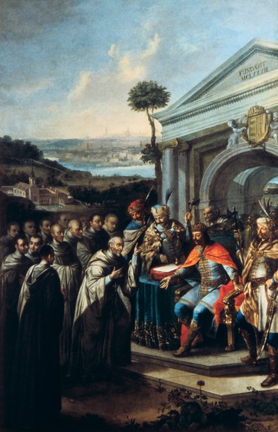 Bela III fonda il monastero cistercense a Szentgotthard nel 1183, 1795-1796 da Istvan Dorfmeister