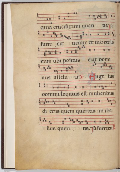 Foglio 1 da un frammento antifonale (verso) da Italian 13th Century