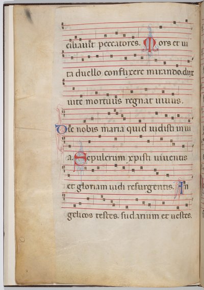 Foglio 6 da un frammento antifonale (verso) da Italian 13th Century
