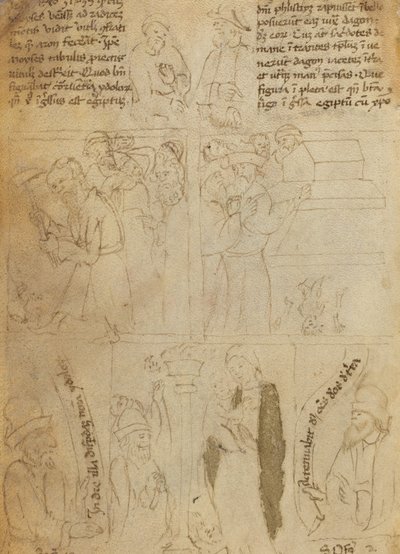 La distruzione degli idoli egiziani [verso] da Italian 15th Century