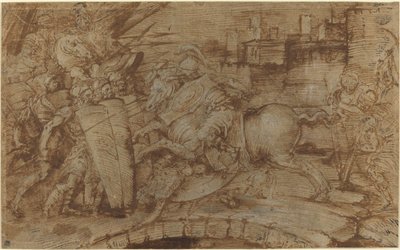 Orazio Coclite Difende Roma da Italian 16th Century or Master of the Victoria and Albert Diableries