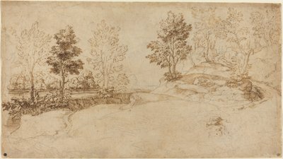 Paesaggio fluviale da Italian 17th Century