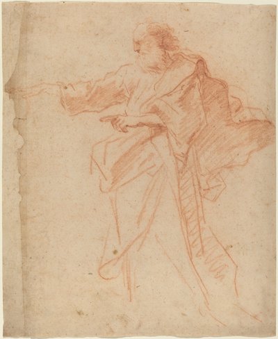Uomo barbuto in piedi che punta verso sinistra da Italian 17th Century