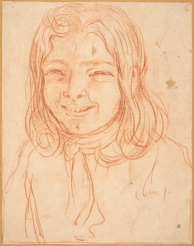 Un Ragazzo Sorridente con Capelli Fluttuanti da Italian 17th or 18th Century