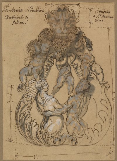 Battente della porta con Tritone, Nereide e Putti da Italian 17th or 18th Century