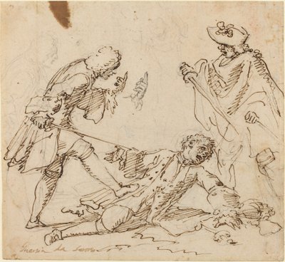 Tre uomini che combattono da Italian 17th or 18th Century