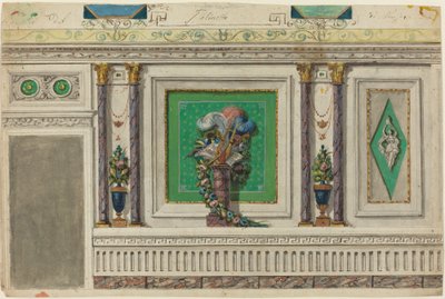 Progetto per una parete di una sala musicale (recto) da Italian 18th Century