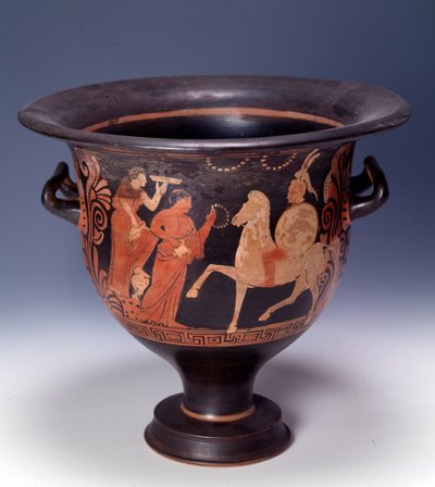 Cratere di Cuma che rappresenta una scena di offerta (terracotta, 320-310 a.C.) da Italian Peninsula