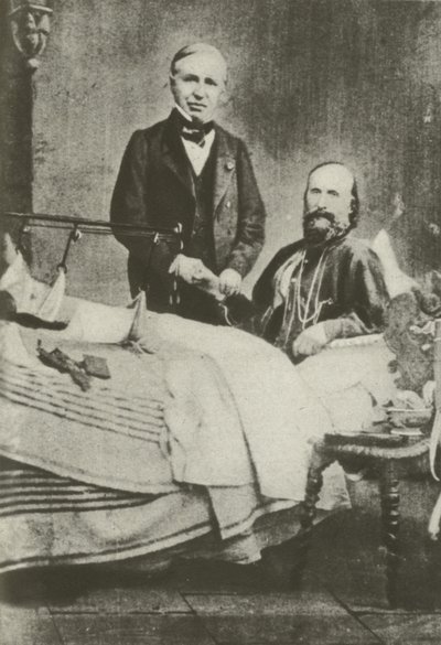 Garibaldi, ferito in battaglia, con il suo medico da Italian Photographer