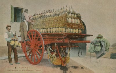 Caricamento di bottiglie di vino su un carro, Firenze da Italian Photographer