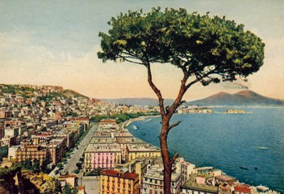 Napoli / Naples: Panorama del Golfo con Vesuvio (coloured photo) da Italian Photographer