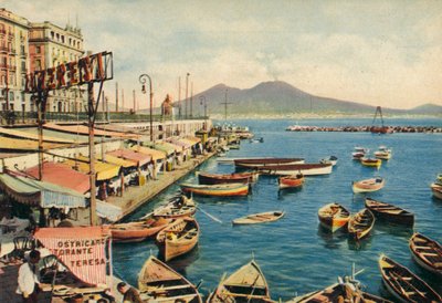Napoli / Naples: Santa Lucia col Vesuvio (coloured photo) da Italian Photographer