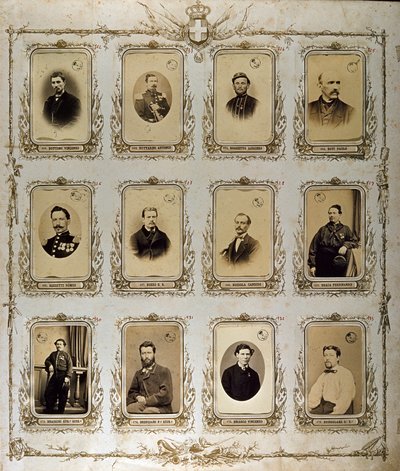 Risorgimento: ritratti dei Mille (o Camicie Rosse), che parteciparono alla spedizione di Giuseppe Garibaldi. 1860-1861 da Italian Photographer