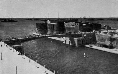 Taranto, Ponte girevole chiuso, Le forze navali riunite con gran pavese a mar grande da Italian Photographer