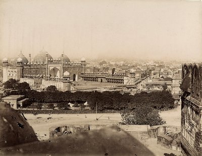 Veduta della città di Agra e della Moschea Moti (Forte di Agra), c.1890 da Italian Photographer