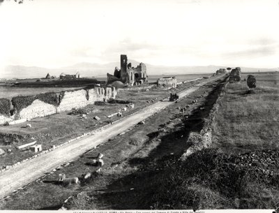 Veduta della Via Appia con il Tempio di Ercole in rovina e Villa dei Quintili da Italian Photographer Italian Photographer