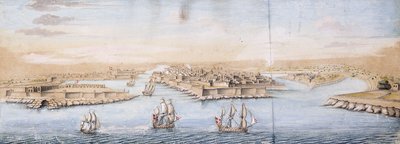 Veduta Aerea di Valletta dal Mare, con Navi da Guerra che Entrano nel Porto da Italian School