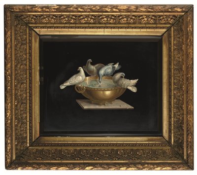 Una placca micromosaica romana che raffigura le colombe di Plinio, fine XIX secolo da Italian School