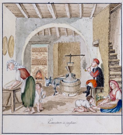 Interno rustico a Cagliari, stampa ms. 258, Collezione Luzzetti da Italian School