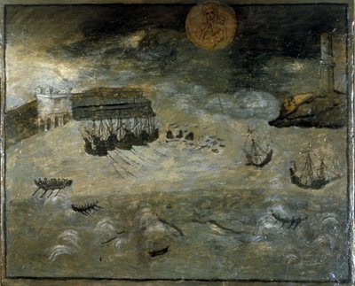 Una tempesta in un porto. Ex voto del XVII secolo proveniente dalla Chiesa della Madonna dell