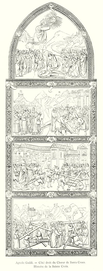 Agnolo Gaddi, lato destro del coro di Santa Croce, storia della Santa Croce da Italian School