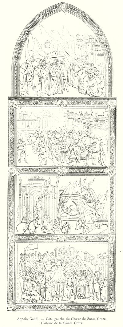 Agnolo Gaddi, Lato sinistro del Coro di Santa Croce, Storia della Santa Croce (incisione) da Italian School