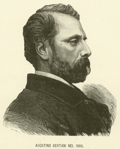Agostino Bertani Nel 1860 (incisione) da Italian School