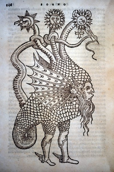 Alchimia: Mostro Ibrido, in "De Transmutatione Metallica Sogni Tre", di Giovanni Battista Nazari, edito a Brescia nel 1599 da Italian School