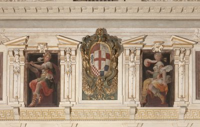 Figure allegoriche e stemma della famiglia Marino da Italian School