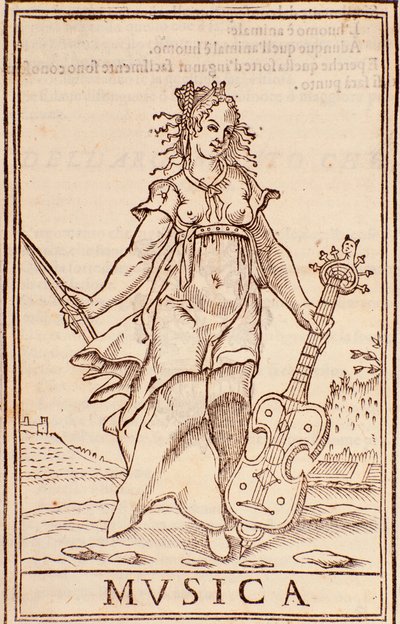 Allegoria della musica, pagina da "Somma di tutte le scienze" saggio di Aurelio Marinati da Italian School