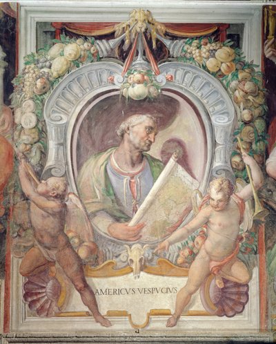 Amerigo Vespucci, nella Sala del Mappamondo da Italian School