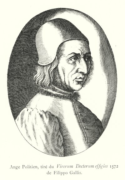 Angelo Poliziano, tratto dal Virorum Doctorum effigies 1572 di Filippo Gallis (incisione) da Italian School