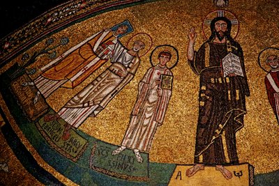Abside con Cristo, santi e Papa Gregorio IV (mosaico) da Italian School