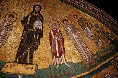 Abside con Cristo, santi e Papa Gregorio IV (mosaico) da Italian School