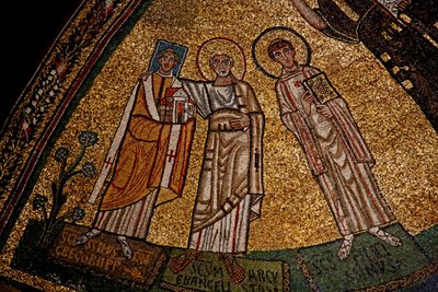 Abside con santi e Papa Gregorio IV (mosaico) da Italian School