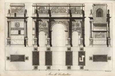 Arco di Costantino a Roma (315 d.C.) - incisione da 