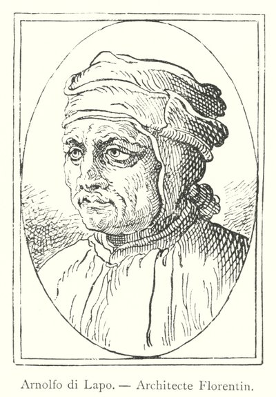 Arnolfo di Cambio, Architetto Fiorentino (incisione) da Italian School