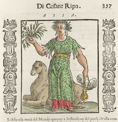 Allegoria asiatica con un cammello. Incisione da "Iconologia" di Cesare Ripa da Italian School