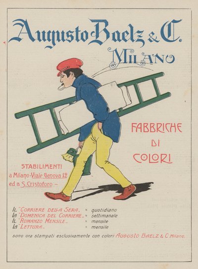 Augusto Baelz  C (litografia a colori) da Italian School
