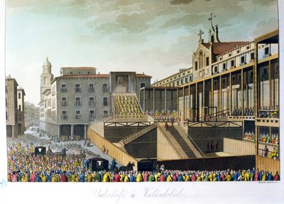 Auto da Fe a Valladolid, da Le Costume Ancien et Moderne di Jules Ferrario, inciso da Bramati e Raineri, pubblicato a Milano, c.1820 da Italian School