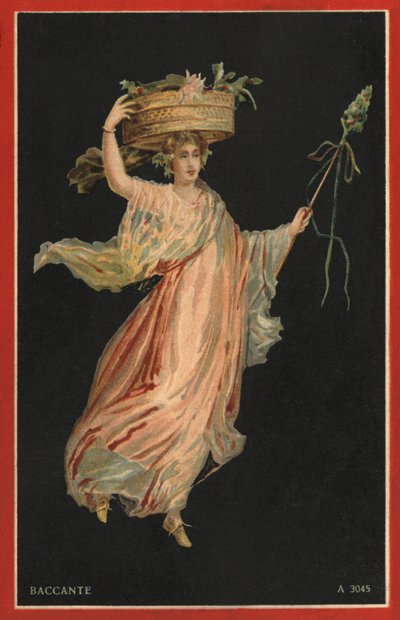 Baccante (litografia a colori) da Italian School