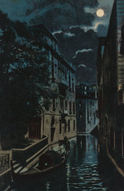 Canale posteriore, Venezia (litografia a colori) da Italian School