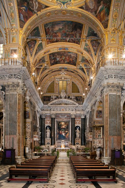 Arte barocca: vista interna della Chiesa del Gesù a Roma da Italian School