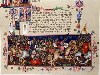 Scena di battaglia durante le Crociate - Dettaglio degli Statuti dell