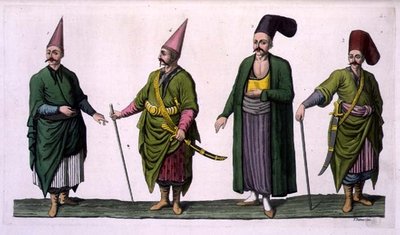 Bostandji, Khasseki e altri esempi di costumi ottomani, tavola 5 da Parte III, Volume I di 