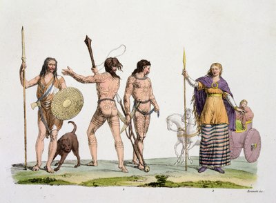 Britanni, Caledoni e la regina Boadicea, tavola 4 da La storia delle nazioni da Italian School