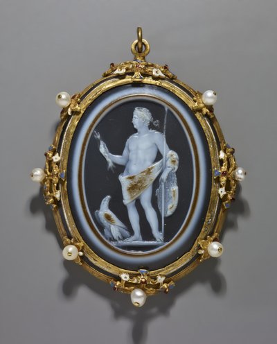 Cammeo che ritrae un imperatore romano come Giove, Cammeo: Romano, A.D. 41-54, Cornice: Italiana, fine XVI secolo da Italian School