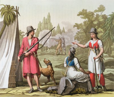 Capitano John Rackham, Anne Bonney e Mary Read nelle Antille, c.1820 da Italian School