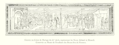 Cassone o Cassa di Matrimonio del XV secolo, rappresentante le Nozze Adimari e Ricasoli, Conservata al Museo dell