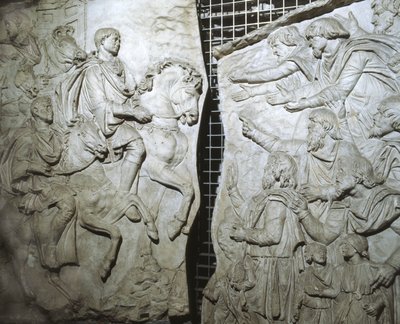 Calco di parte del rilievo della Colonna Traiana, Roma da Italian School